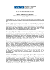 Remarks by Head of Presence at International Young Researchers Conference on Law, Bedër University, 18 May 2012