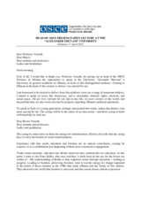 Open Lecture by Head of Presence at the Aleksander Xhuvani University in Elbasan, 17 April 2012