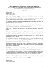 Head of Presence Remarks at Signing Ceremony of Technical Agreement with Ministry of Defence, 16 April 2012