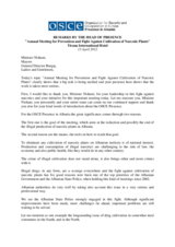 Remarks by Head of Presence at Annual Meeting for Prevention and Fight Against Cultivation of Narcotic Plants, 13 April 2012