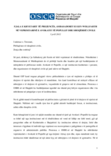 Fjala e Kryetarit të Prezencës në nënshkrimin e një marrëveshjeje mes Avokatit të Popullit dhe shoqërisë civile, 3 prill 2012