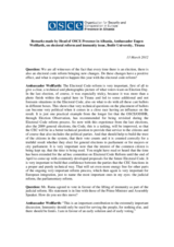 Remarks by Head of Presence on Electoral Code reform and immunity issues, 13 March 2012