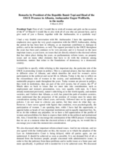 Remarks by Head of Presence and Albania's President on International Women's Day, 8 March 2012