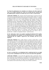 Head of Presence's remarks to the media, 19 January 2012