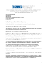 Head of Presence’s remarks at a meeting of the Association of European Police Colleges executive committee, 18 January 2012 