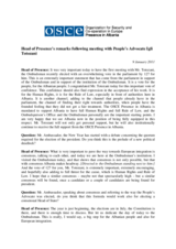 Head of Presence's remarks to the media following meeting with People's Advocate, 9 January 2011