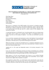 Head of Presence's Remarks at the Graduation Ceremony held at the Magistrates School, 22 December 2011