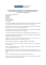 Head of Presence's closing remarks at a conference on enhancing women's role in governance, 9 November 2011 