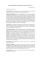 Head of Presence interview with Top Channel TV, 27 September 2011