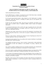Head of Presence remarks on the occassion of International Media Ethics Day, 23 September 2011