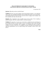 Head of Presence remarks following meeting with Socialist Party Chair Edi Rama, 23 September 2011