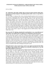 Interview with Head of Presence in Albanian Daily News, 6 May 2011