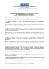 Remarks by Head of Presence, Ambassador Eugen Wollfarth, at a meeting of the International Consortium, 19 April 2011