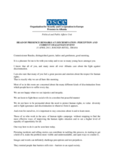 Remarks by Head of Presence, Ambassador Eugen Wollfarth, at an event on discrimination, 11 April 2011