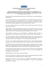 Remarks by the Head of the OSCE Presence in Albania, Ambassador Eugen Wollfarth, at a conference on increasing women's participation in political and public life, 9 November 2010