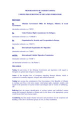 Memorandum of Understanding on unified screening of detained foreigners