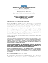 Remarks by Head of OSCE Presence in Albania,  Ambassador Robert Bosch, to the media (sq)