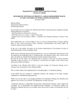 Address by the Head of Presence at the presentation of three OSCE publications on policing to Albanian senior police managers