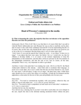 Statement to the media by the Head of the OSCE Presence in Albania