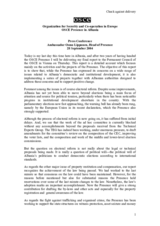 Address by the Head of the OSCE Presence in Albania