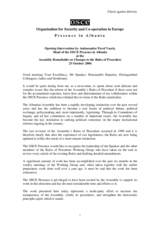 Address by the Head of the OSCE Presence in Albania