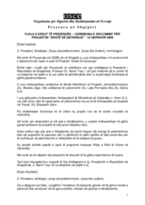 Head of Presence address at the graduation ceremony for Women in Governance project (sq)