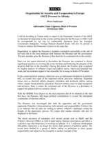 Address by the Head of the OSCE Presence in Albania