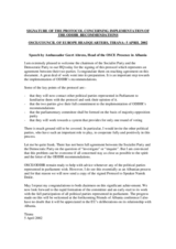 Speech by the Head of the OSCE Presence in Albania