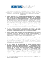 Deputy Head of Presence's remarks at a conference on electoral corruption, 26 January 2016