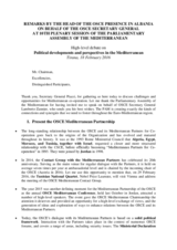 Head of Presence's remarks on behalf of OSCE Secretary General