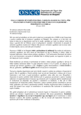 Fjala e shefes së zyrës politike për financimin e partive politike dhe fushatave zgjedhore, 28 tetor 2016